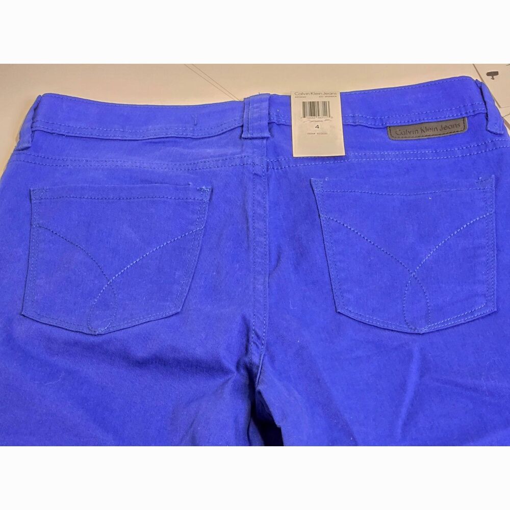 Calvin Klein Jeans Power Stretch Skinny Crop Pants Womens Size 4 Splendor Blue
